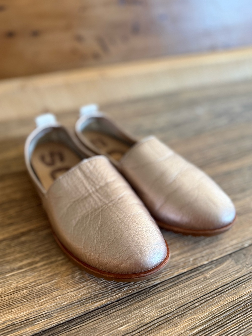 Sorel Neutral Metallic Slip-On Flats